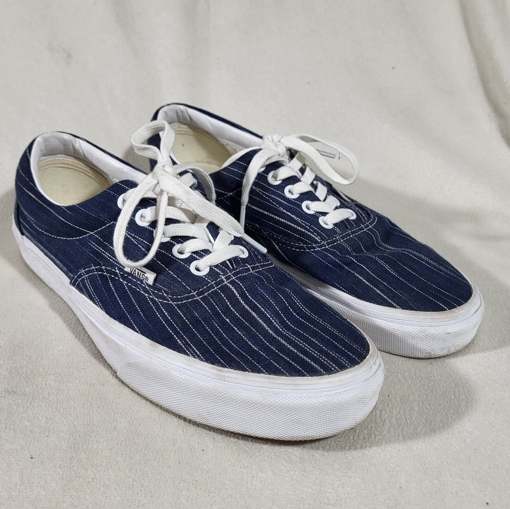 VANS Era Suiting Blue Navy Stripes Casual Textile Men's 9 / Womens 10.5
